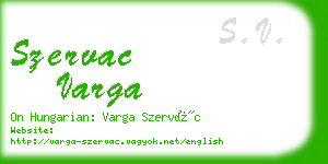 szervac varga business card